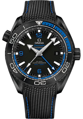 Omega Planet Ocean 600 M Omega Co-axial Master Chronometer GMT Deep Black Watch - 45.5 mm Black Ceramic Case - Unidirectional Bezel - Black Dial - Black Rubber Strap - 215.92.46.22.01.002