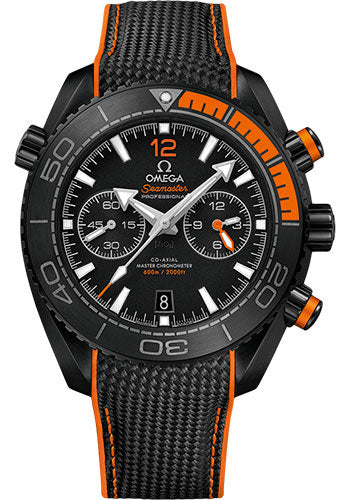 Omega Seamaster Planet Ocean 600M Co-Axial Master Chronometer Chronograph Deep Black Watch - 45.5 mm Black Ceramic Case - Unidirectional Bezel - Black Ceramic Dial - Black Rubber Strap - 215.92.46.51.01.001