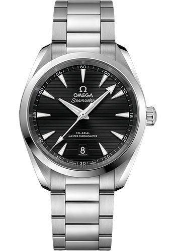 Omega Aqua Terra 150M Co-Axial Master Chronometer Watch - 38 mm Steel Case - Black Dial - Brushed And Polished Steel Bracelet - 220.10.38.20.01.001