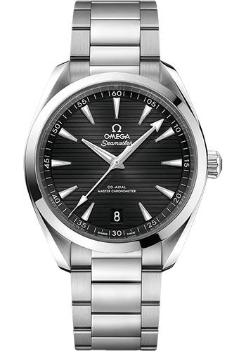 Omega Aqua Terra 150M Co-Axial Master Chronometer Watch - 41 mm Steel Case - Black Dial - Brushed And Polished Steel Bracelet - 220.10.41.21.01.001