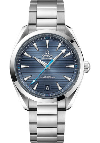 Omega Aqua Terra 150M Co-Axial Master Chronometer Watch - 41 mm Steel Case - Blue Dial - Brushed And Polished Steel Bracelet - 220.10.41.21.03.002