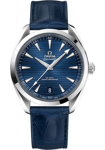 Omega Seamaster Aqua Terra 150M OMEGA Co-Axial Master Chronometer - 41 mm Steel Case - Blue Dial - Blue Leather Strap - 220.13.41.21.03.003