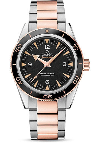 Omega Seamaster 300 Omega Master Co-Axial Watch - 41 mm Steel And Sedna Gold Case - Unidirectional Sedna Gold Bezel - Black Dial - 233.20.41.21.01.001