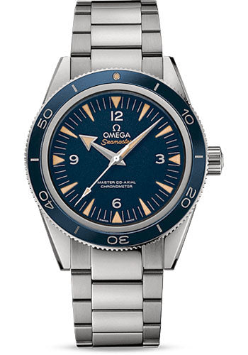 Omega Seamaster 300 Omega Master Co-Axial Watch - 41 mm Brushed And Polished Grade 5 Titanium Case - Unidirectional Bezel - Blue Dial - Brushed And Polished Titanium Bracelet - 233.90.41.21.03.001