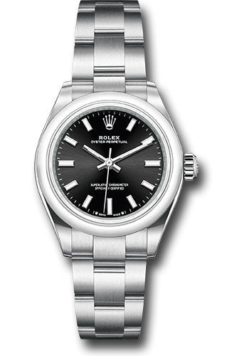 Rolex Oyster Perpetual 28 Watch - Domed Bezel - Black Index Dial - Oyster Bracelet - 2020 Release - 276200 bkio