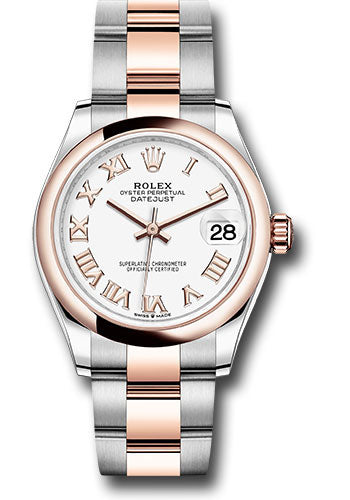 Rolex Steel and Everose Gold Datejust 31 Watch - Domed Bezel - Rose Index Dial - Oyster Bracelet - 278241 wro