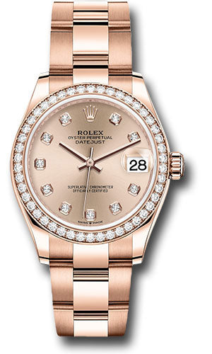Rolex Everose Gold Datejust 31 Watch - Diamond Bezel - Rose Diamond Dial - Oyster Bracelet - 278285RBR rsdo