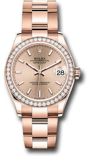 Rolex Everose Gold Datejust 31 Watch - Diamond Bezel - Rose Index Dial - Oyster Bracelet - 278285RBR rsio