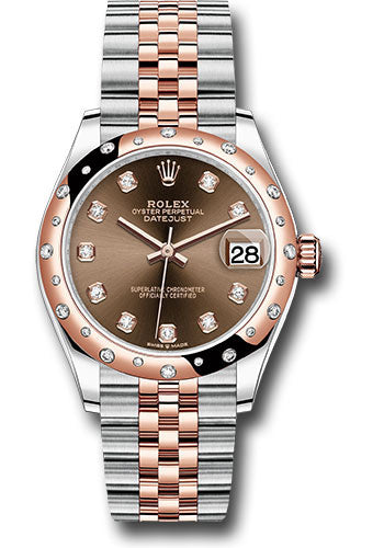 Rolex Steel and Everose Gold Datejust 31 Watch - 24 Diamond Bezel - White Roman Dial - Jubilee Bracelet - 278341RBR chodj