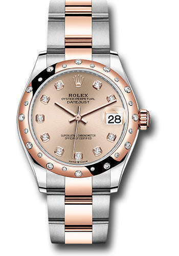 Rolex Steel and Everose Gold Datejust 31 Watch - 24 Diamond Bezel - Chocolate Diamond Dial - Oyster Bracelet - 278341RBR rodo