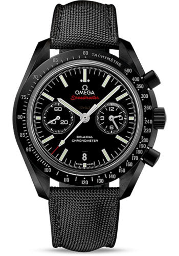 Omega Speedmaster Moonwatch Co-Axial Chronograph Dark Side of the Moon Watch - 44.25 mm Black Ceramic Case - Black Zirconium Oxide Ceramic Dial - Black Coated Nylon Fabric Strap - 311.92.44.51.01.003