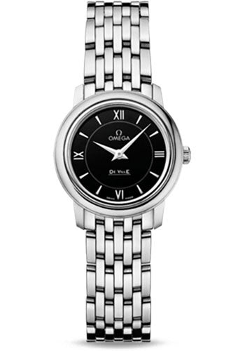 Omega De Ville Prestige Quartz Watch - 24.4 mm Steel Case - Black Dial - 424.10.24.60.01.001