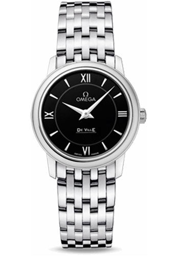 Omega De Ville Prestige Quartz Watch - 27.4 mm Steel Case - Black Dial - 424.10.27.60.01.001