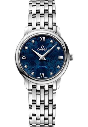 Omega De Ville Prestige Quartz Orbis Watch - 27.4 mm Steel Case - Blue Dial - 424.10.27.60.53.003
