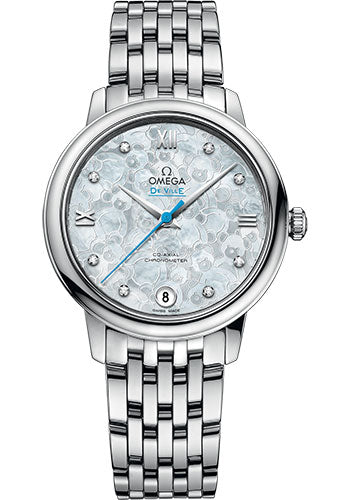 Omega De Ville Prestige Co-Axial Orbis Watch - 32.7 mm Steel Case - Mother-Of-Pearl Dial - 424.10.33.20.55.004