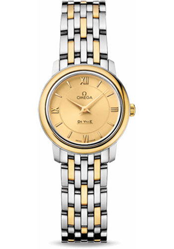 Omega De Ville Prestige Quartz Watch - 24.4 mm Steel And Yellow Gold Case - Champagne Dial - 424.20.24.60.08.001
