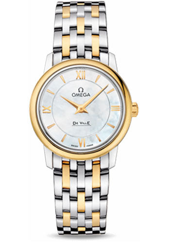 Omega De Ville Prestige Quartz Watch - 27.4 mm Steel And Yellow Gold Case - Mother-Of-Pearl Dial - 424.20.27.60.05.001