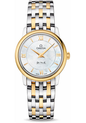 Omega De Ville Prestige Quartz Watch - 27.4 mm Steel And Yellow Gold Case - MOP Dial - 424.20.27.60.05.001