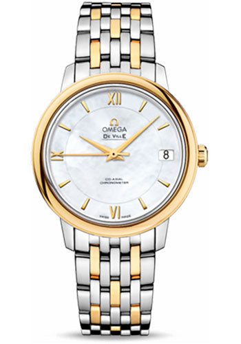 Omega De Ville Prestige Co-Axial Watch - 32.7 mm Steel And Yellow Gold Case - Mother-Of-Pearl Dial - 424.20.33.20.05.001