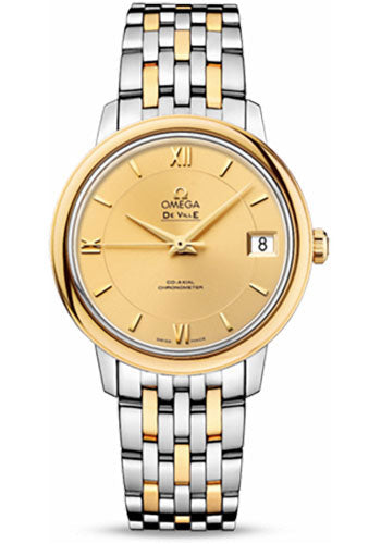 Omega De Ville Prestige Co-Axial Watch - 32.7 mm Steel And Yellow Gold Case - Champagne Dial - 424.20.33.20.08.001
