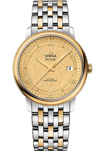 Omega De Ville Prestige Co-Axial Watch - 39.5 mm Steel And Yellow Gold Case - Champagne Dial - 424.20.40.20.08.001