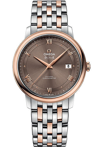 Omega De Ville Prestige Co-Axial Watch - 39.5 mm Steel And Red Gold Case - Chestnut Dial - 424.20.40.20.13.001