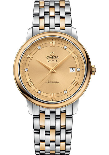 Omega De Ville Prestige Co-Axial Watch - 39.5 mm Steel And Yellow Gold Case - Champagne Dial - 424.20.40.20.58.001