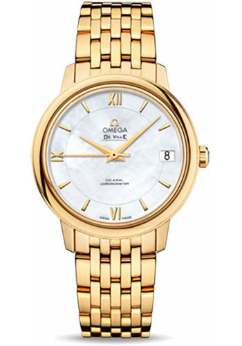 Omega De Ville Prestige Co-Axial Watch - 32.7 mm Yellow Gold Case - Mother-Of-Pearl Dial - 424.50.33.20.05.001