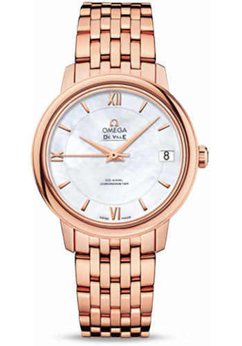 Omega De Ville Prestige Co-Axial Watch - 32.7 mm Red Gold Case - Mother-Of-Pearl Dial - 424.50.33.20.05.002
