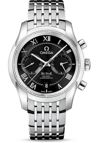 Omega De Ville Co-Axial Chronograph Watch - 42 mm Steel Case - Black Dial - 431.10.42.51.01.001