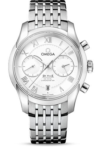 Omega De Ville Co-Axial Chronograph Watch - 42 mm Steel Case - Silver Dial - 431.10.42.51.02.001