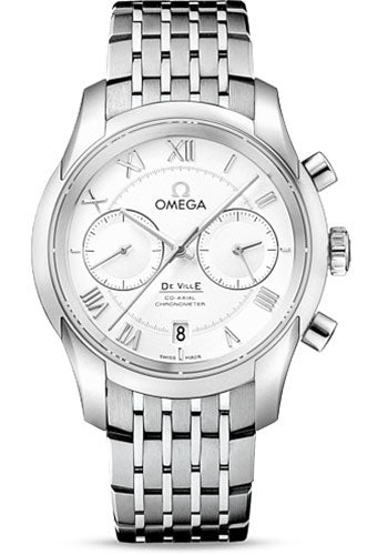 Omega De Ville Co-Axial Chronograph Watch - 42 mm Steel Case - Silver Dial - 431.10.42.51.02.001
