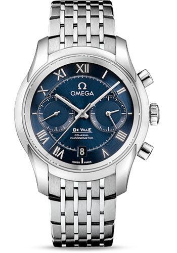 Omega De Ville Co-Axial Chronograph Watch - 42 mm Steel Case - Blue Dial - 431.10.42.51.03.001
