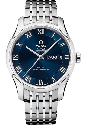 Omega De Ville Hour Vision Co-Axial Master Chronometer Annual Calendar Watch - 41 mm Steel Case - Two-Zone Blue Dial - 433.10.41.22.03.001