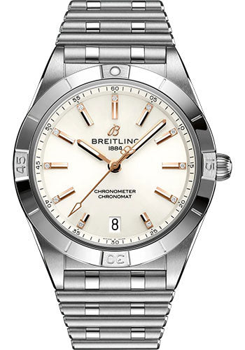 Breitling Chronomat Automatic 36 Watch - Stainless Steel - White Diamond Dial - Metal Bracelet - A10380101A2A1