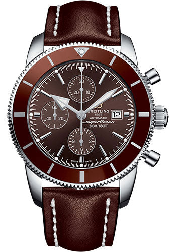 Breitling Superocean Heritage II Chronograph 46 Watch - Steel Case - Copperhead Bronze Dial - Brown Leather Strap - A1331233/Q616/444X/A20D.1