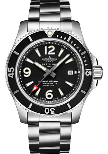 Breitling Superocean Automatic 44 Watch - Steel - Black Dial - Steel Bracelet - A17367D71B1A1