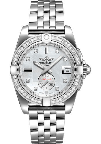 Breitling Galactic 36 Automatic Watch - Steel - Pearl Diamond Dial - Steel Bracelet - A37330531A1A1