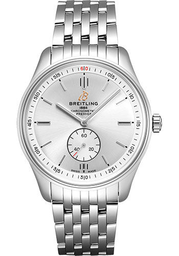 Breitling Premier Automatic Watch - 40mm Steel Case - Silver Dial - Steel Bracelet - A37340351G1A1