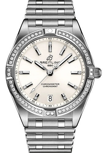 Breitling Chronomat 32 Watch - Stainless Steel (Gem-set) - White Diamond Dial - Metal Bracelet - A77310591A1A1