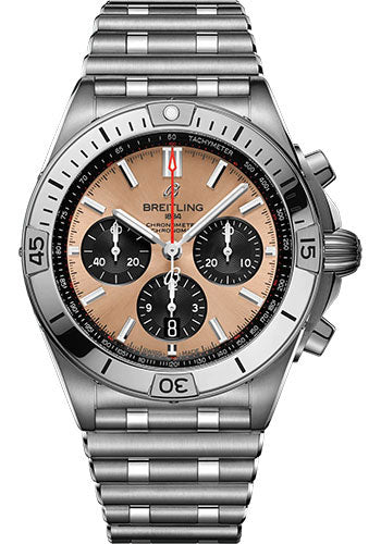 Breitling Chronomat B01 42 Watch - Stainless Steel - Copper Dial - Metal Bracelet - AB0134101K1A1