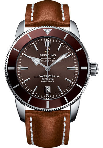 Breitling Superocean Heritage II 46 Watch - Steel Case - Copperhead Bronze Dial - Gold Leather Strap - AB202033/Q618/440X/A20D.1
