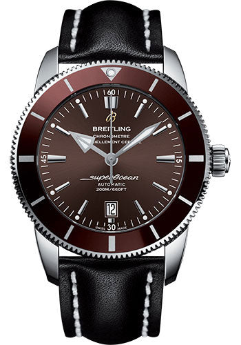 Breitling Superocean Heritage II 46 Watch - Steel Case - Copperhead Bronze Dial - Black Leather Strap - AB202033/Q618/442X/A20D.1