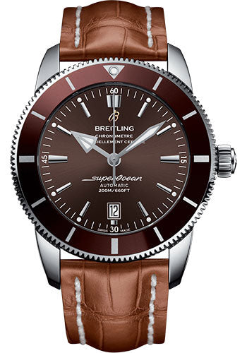 Breitling Superocean Heritage II 46 Watch - Steel Case - Copperhead Bronze Dial - Gold Croco Strap - AB202033/Q618/755P/A20D.1
