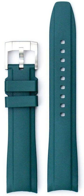 Everest Curved Green End Rubber With Tang Buckle For Rolex 40mm Model