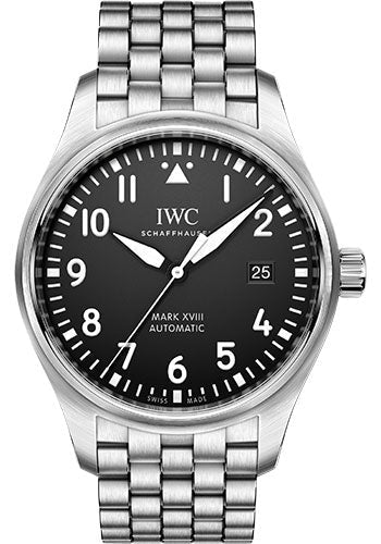 IWC Pilot's Watch Mark XVIII - 40.0 mm Stainless Steel Case - Black Dial - Steel Bracelet - IW327015