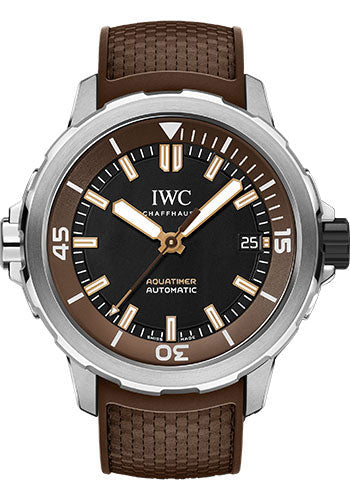 IWC Aquatimer Automatic Edition Boesch - Stainless Steel Case - Black Dial - Brown Rubber Strap Limited Edition of 100 - IW341002