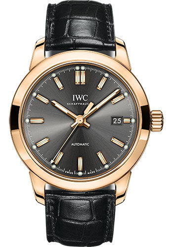 IWC Ingenieur Automatic Watch - 40.0 mm 5N Gold Case - Slate Dial - Black Alligator Strap - IW357003