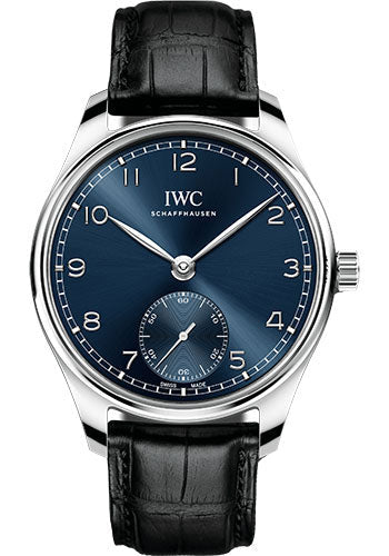 IWC Portugieser Automatic 40 - Stainless Steel Case - Blue Dial - Black Alligator Leather Strap - IW358305