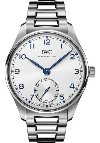 IWC Portugieser Automatic 40 Watch - Stainless Steel Case - Silver-Plated Dial - Stainless Steel Bracelet - IW358312